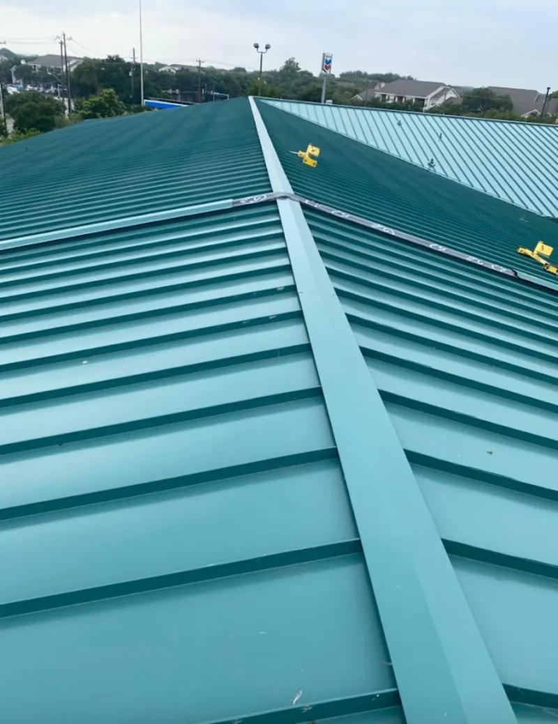 Green commercial metal roof ridge and valley for Metal Roof Repair in Fort Pierce